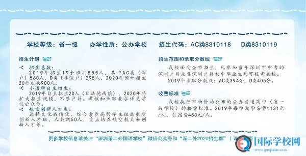 深圳第二外国语学校公布2020年招生简章