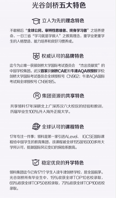 ULC武汉光谷剑桥国际高中(领科武汉)2020年招生简章