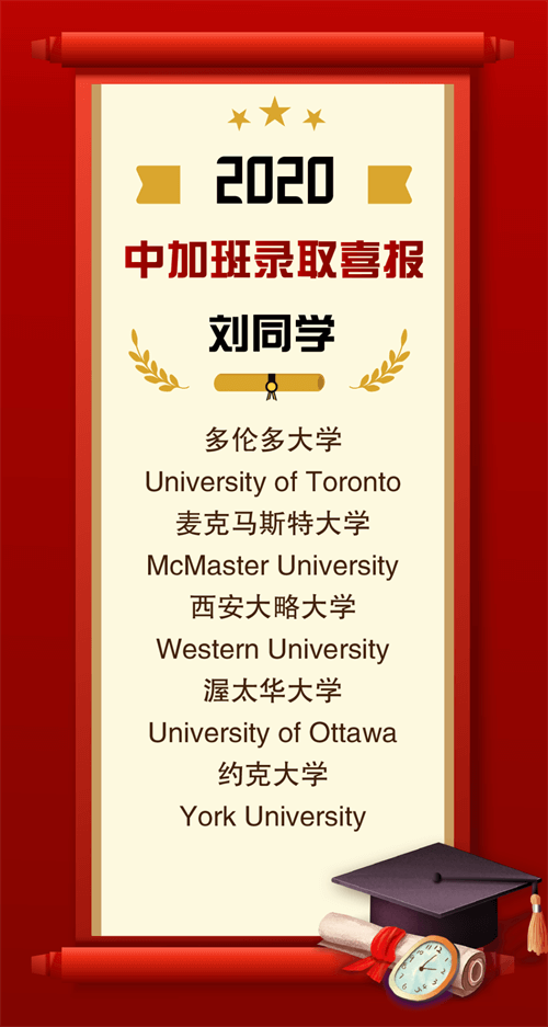 喜报！美国法拉古特学校天津校区中加班再添四份多伦多大学录取！