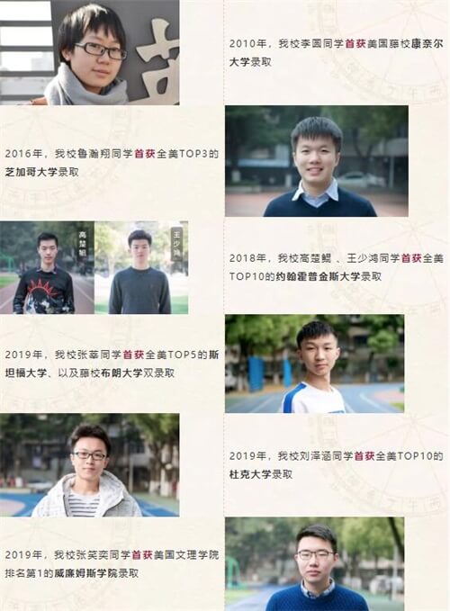 武汉外国语英中学校录取美国篇：TOP25的全面征服