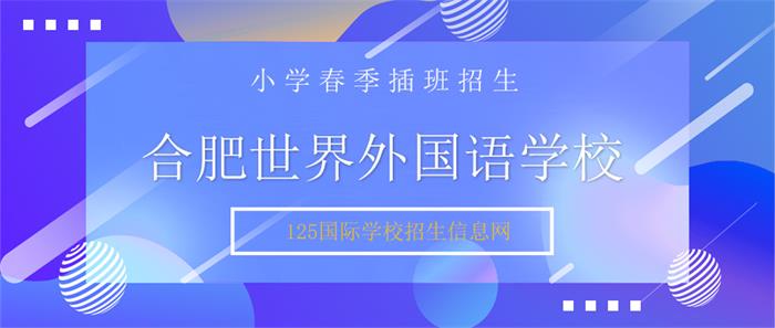 合肥世界外国语学校（小学部）春季插班招生公告