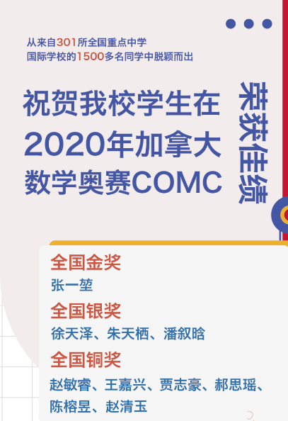 竞赛捷报 | 祝贺北京爱迪国际学校学生在加拿大数学奥赛中再创佳绩