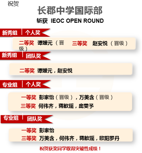 长沙市长郡中学国际部又双叒叕一波大赛获奖向你袭来！