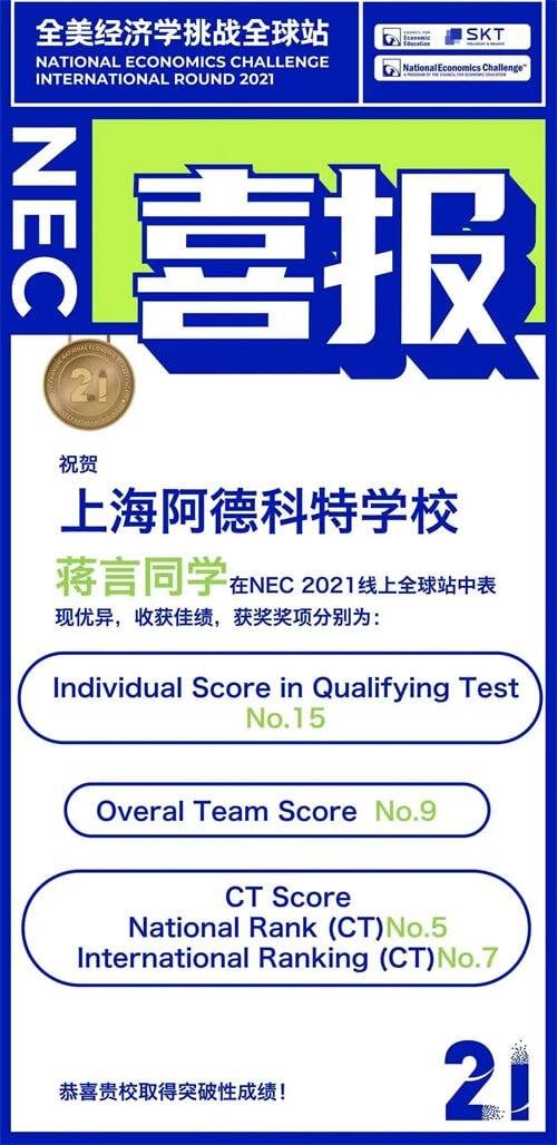 喜讯：上海阿德科特学子进军IEO&NEC两项国际竞赛，连获佳绩！