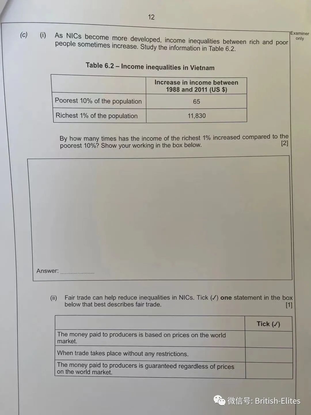 看过英国中考地理的作文题吗？
