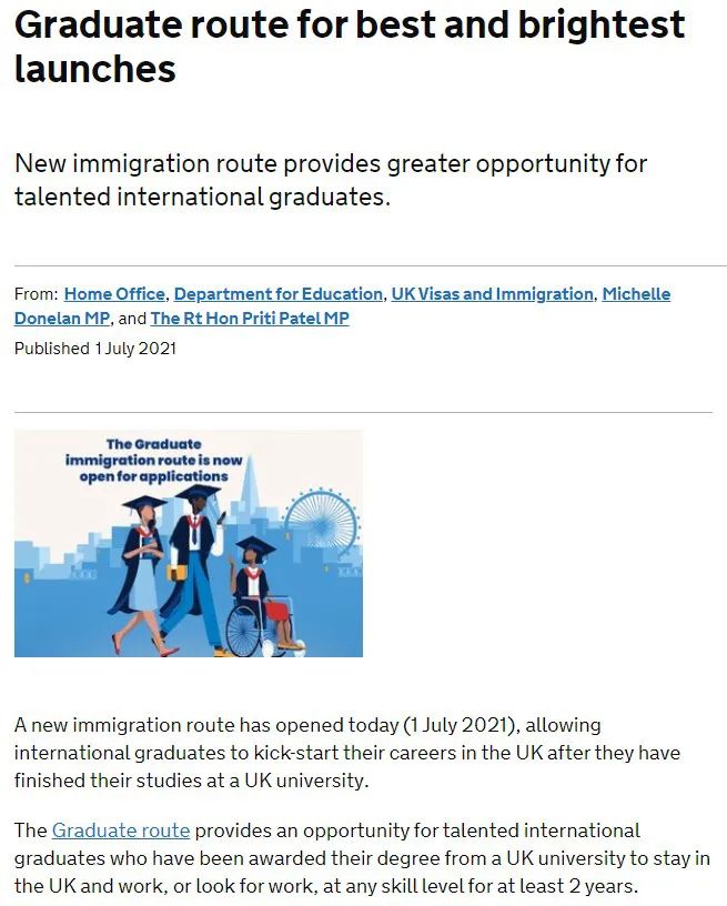 英国毕业生签证7月1日开放申请