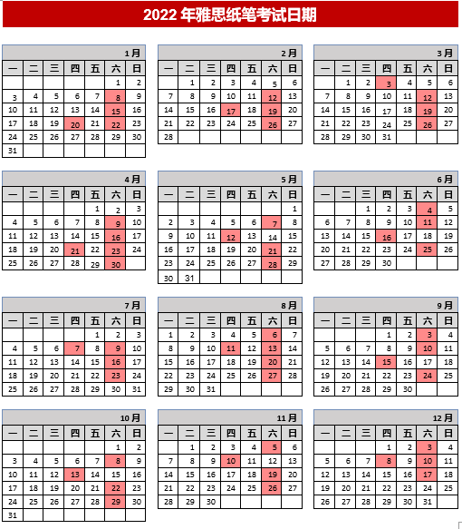 速抢!2022年雅思考试日期公布,报名正式开放!