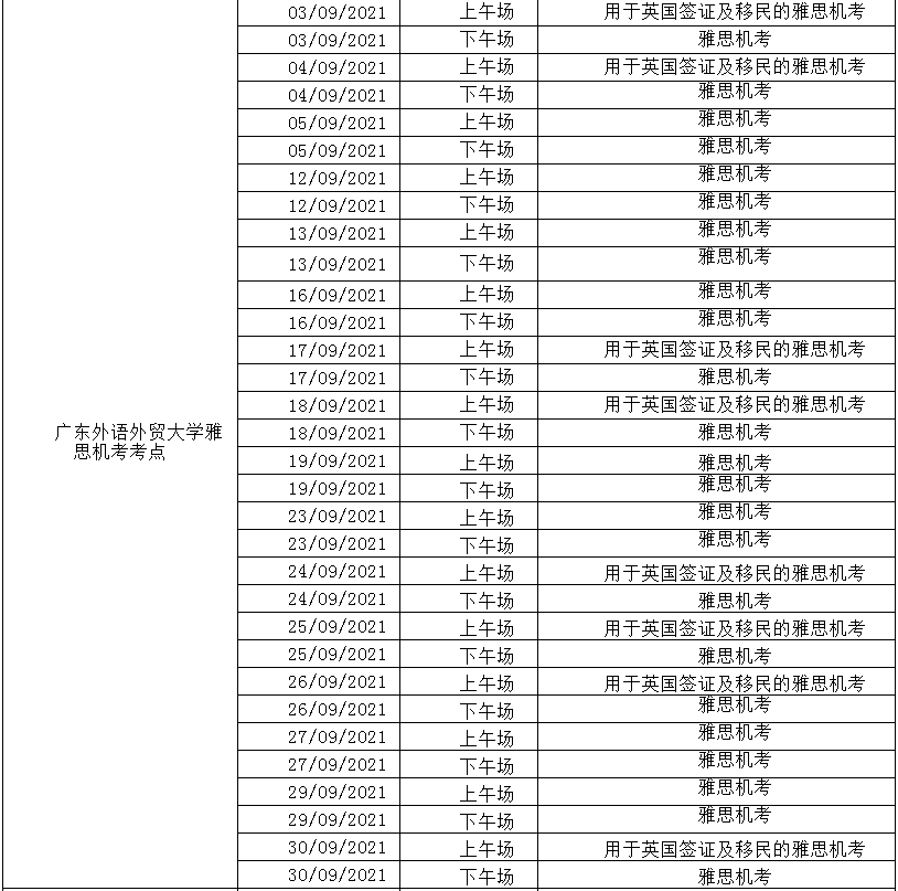 全国多个考点取消9-10月部分场次雅思考试