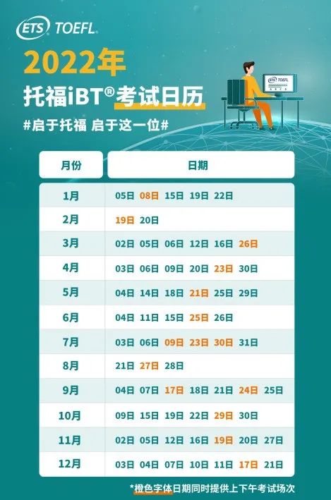 考生请注意!雅思、托福、GRE公布2022年全年考试日期!