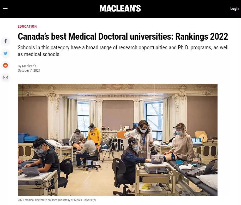麦考林权威发布 - 2022加拿大大学排名！