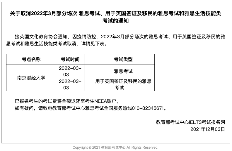 雅思官方又陆续取消了一波,2022年1月份—3月份的考试
