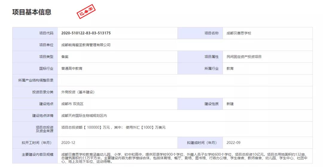 1月15日首场成都贝赛思入学考试考情剖析！成都贝赛思国际学校在建中                
