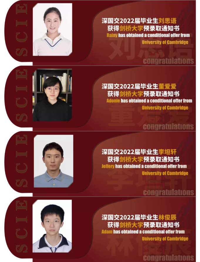 2022年深圳国际交流学院剑桥大学预录取名单公布！                