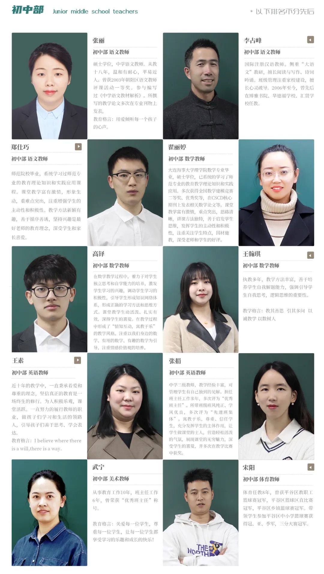 2022年北京东方红学校初中部师资 _ 北京东方红学校