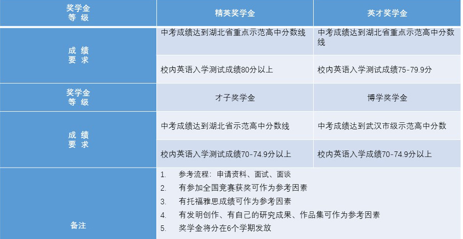 武汉海淀外国语实验学校国际高中奖学金标准方案 _ 武汉海淀外国语实验学校