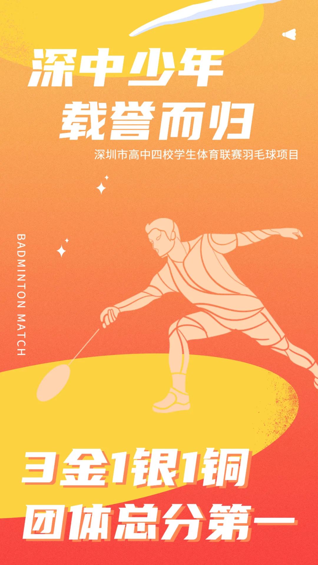 深圳中学体育联赛羽毛球项目取得优异成绩                